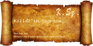 Kolláth Szorina névjegykártya